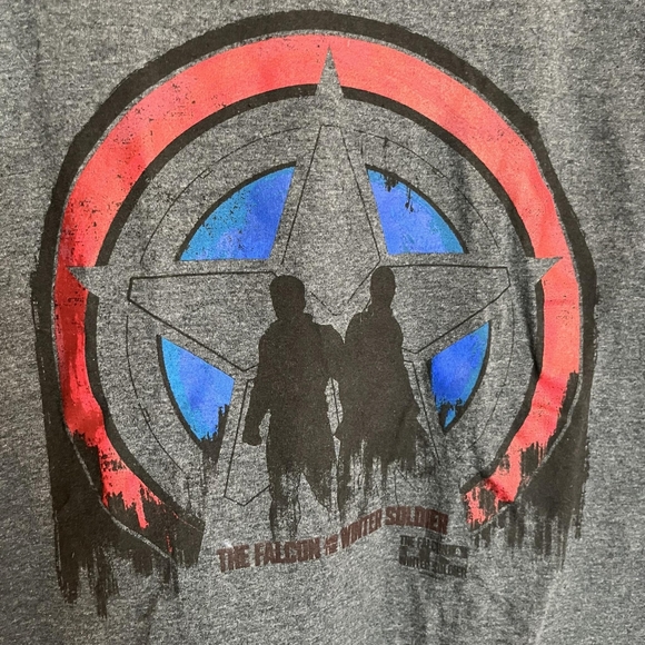 Marvel Falcon and the Winter Soldier Bucky Barnes Sam Wilson Captain America Tee - Picture 2 of 4